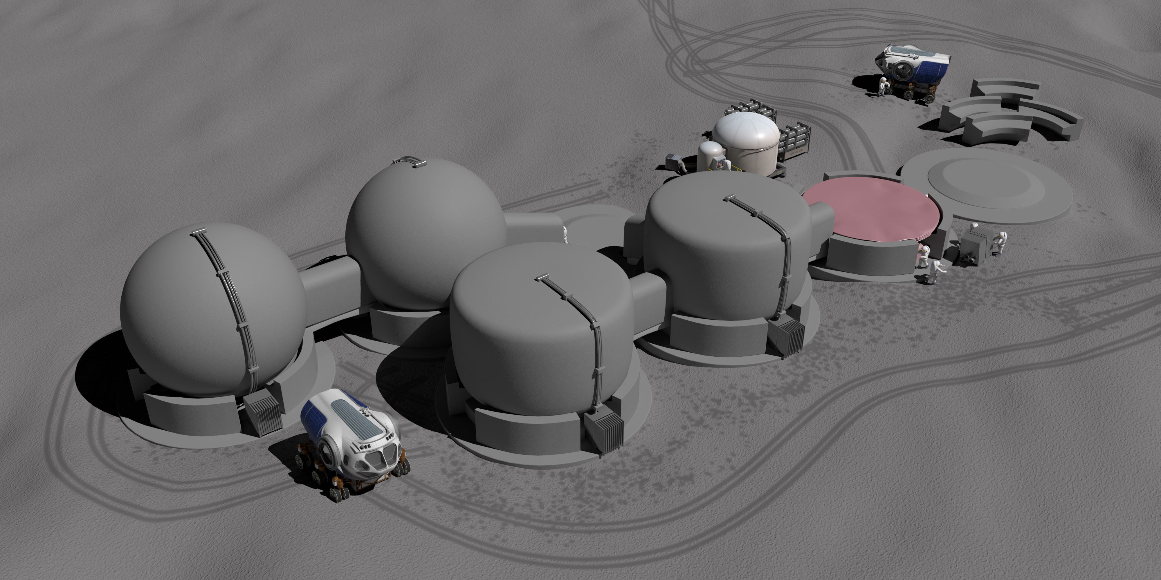 Rendering of lunar Regishell habitat