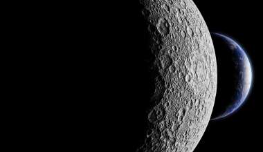 Earth behind the moon