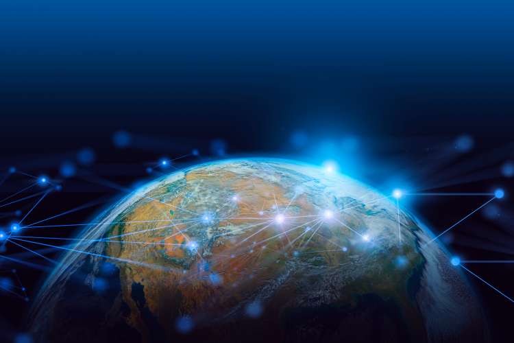 Earth and network of internet satellites for telecom