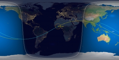 CZ-3B Rocket Body (ID 43684) Reentry Prediction Image