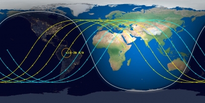 CZ-3B Rocket Body (ID 43583) Reentry Prediction Image