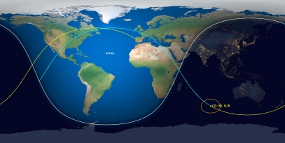 CZ-3B Rocket Body (ID 43604) Reentry Prediction Image