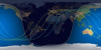 CZ-3B Rocket Body (ID 43709) Reentry Prediction Image