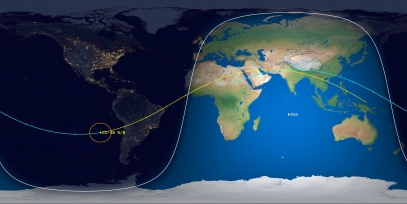 CZ-3B Rocket Body (ID 44338) Reentry Prediction Image