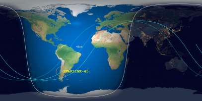 Starlink 45 (ID 44260) Reentry Prediction Image