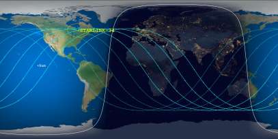 Starlink 34 (ID 44248) Reentry Prediction Image