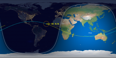 CZ-3B Rocket Body (ID 33415) Reentry Prediction Image