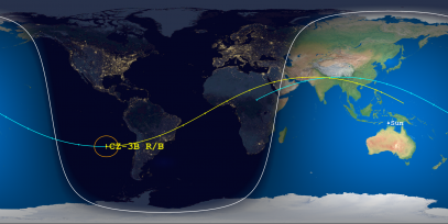 CZ-3B Rocket Body (ID 44710) Reentry Prediction Image