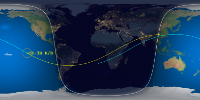 CZ-3B Rocket Body (ID 46917) Reentry Prediction Image