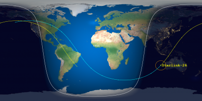 STARLINK-26 (ID 44240) Reentry Prediction Image