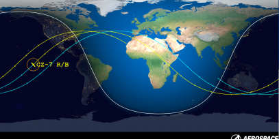 CZ-7 Rocket Body (ID 48804) Reentry Prediction Image
