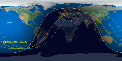 STARLINK-1516 (ID 45749) Reentry Prediction Image
