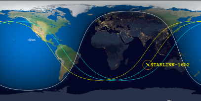 STARLINK-1652 (ID 46367) Reentry Prediction Image