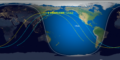 STARLINK-1562 (ID 46057) Reentry Prediction Image