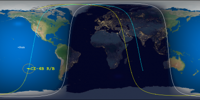 CZ-4B Rocket Body (ID 45942) Reentry Prediction Image