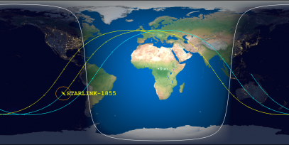 STARLINK-1855 (ID 47142) Reentry Prediction Image