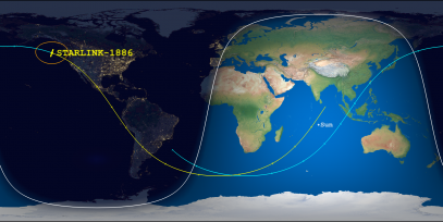 STARLINK-1886 (ID 47169) Reentry Prediction Image