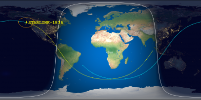 STARLINK-1836 (ID 47127) Reentry Prediction Image